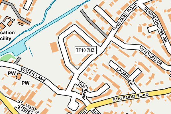 TF10 7HZ map - OS OpenMap – Local (Ordnance Survey)