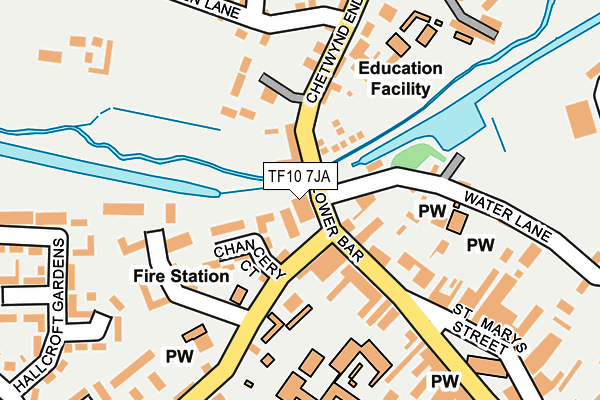 TF10 7JA map - OS OpenMap – Local (Ordnance Survey)