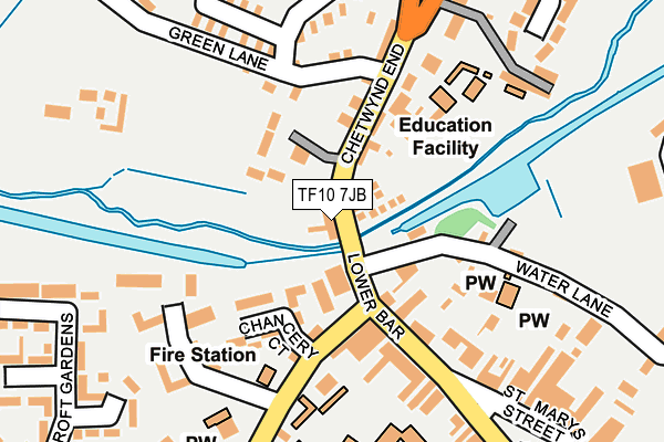 TF10 7JB map - OS OpenMap – Local (Ordnance Survey)