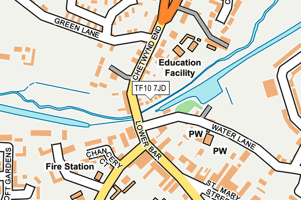 TF10 7JD map - OS OpenMap – Local (Ordnance Survey)