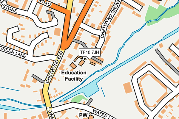 TF10 7JH map - OS OpenMap – Local (Ordnance Survey)