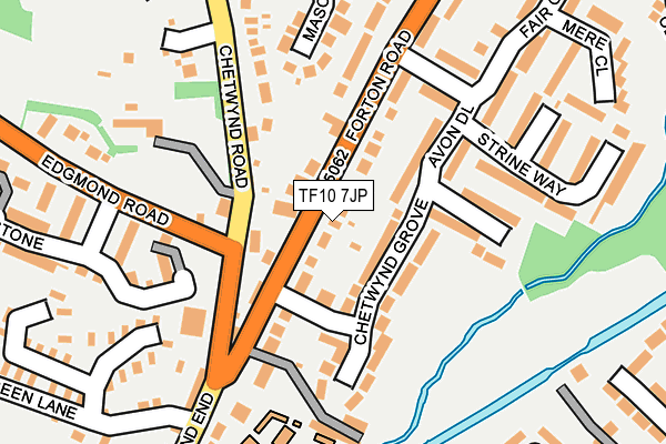 TF10 7JP map - OS OpenMap – Local (Ordnance Survey)