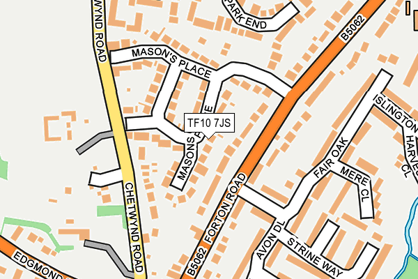 TF10 7JS map - OS OpenMap – Local (Ordnance Survey)