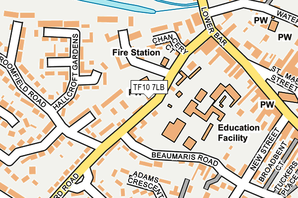 TF10 7LB map - OS OpenMap – Local (Ordnance Survey)