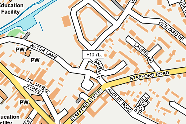 TF10 7LJ map - OS OpenMap – Local (Ordnance Survey)