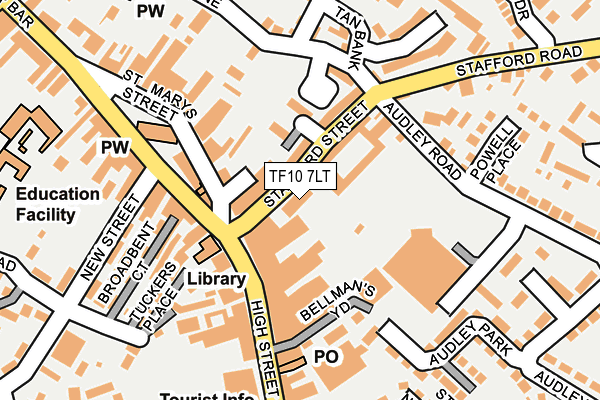TF10 7LT map - OS OpenMap – Local (Ordnance Survey)