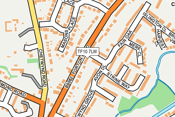 TF10 7LW map - OS OpenMap – Local (Ordnance Survey)