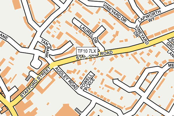 TF10 7LX map - OS OpenMap – Local (Ordnance Survey)