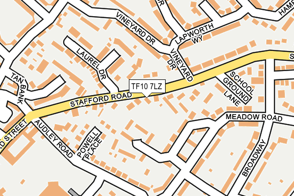 TF10 7LZ map - OS OpenMap – Local (Ordnance Survey)