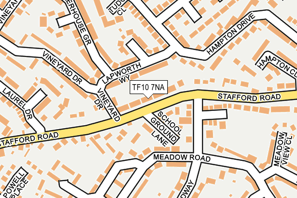 TF10 7NA map - OS OpenMap – Local (Ordnance Survey)