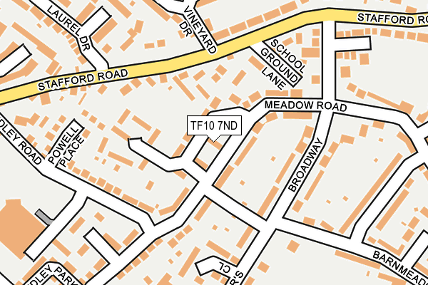 TF10 7ND map - OS OpenMap – Local (Ordnance Survey)