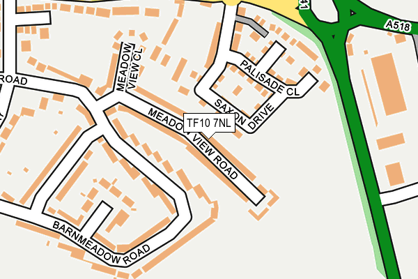 TF10 7NL map - OS OpenMap – Local (Ordnance Survey)