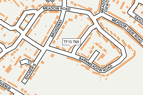 TF10 7NX map - OS OpenMap – Local (Ordnance Survey)