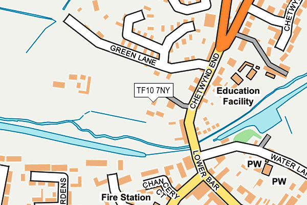 TF10 7NY map - OS OpenMap – Local (Ordnance Survey)