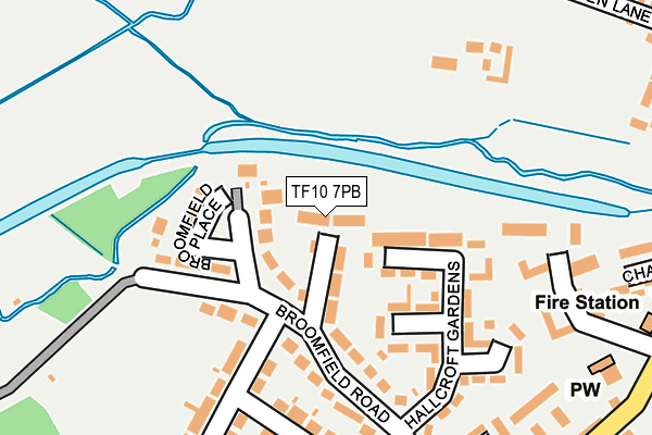 TF10 7PB map - OS OpenMap – Local (Ordnance Survey)