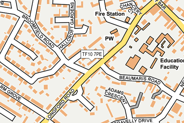 TF10 7PE map - OS OpenMap – Local (Ordnance Survey)