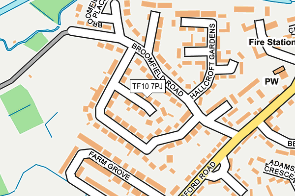 TF10 7PJ map - OS OpenMap – Local (Ordnance Survey)