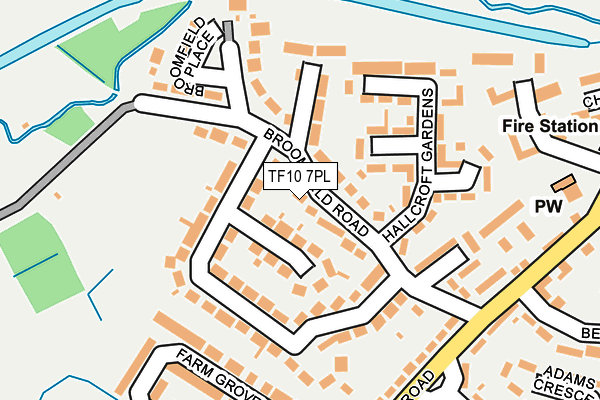 TF10 7PL map - OS OpenMap – Local (Ordnance Survey)