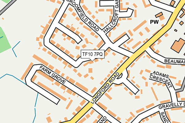 TF10 7PQ map - OS OpenMap – Local (Ordnance Survey)