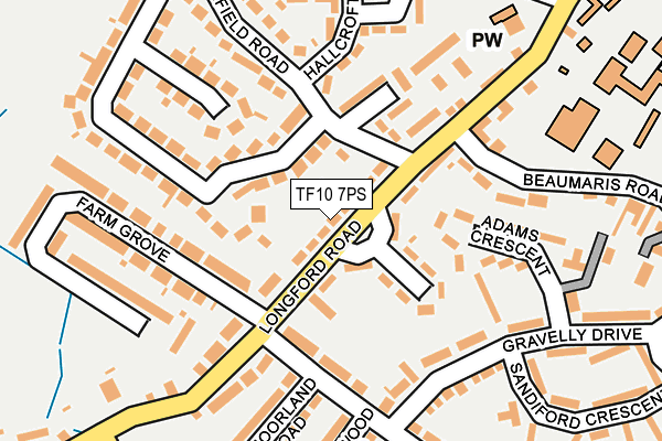 TF10 7PS map - OS OpenMap – Local (Ordnance Survey)