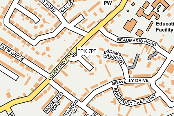 TF10 7PT map - OS OpenMap – Local (Ordnance Survey)