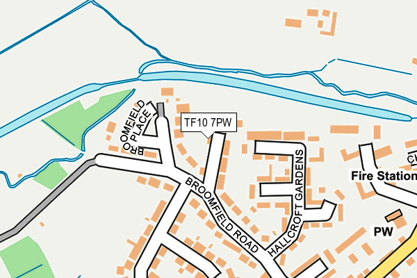 TF10 7PW map - OS OpenMap – Local (Ordnance Survey)