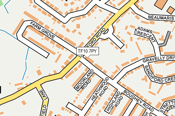 TF10 7PY map - OS OpenMap – Local (Ordnance Survey)