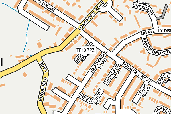 TF10 7PZ map - OS OpenMap – Local (Ordnance Survey)