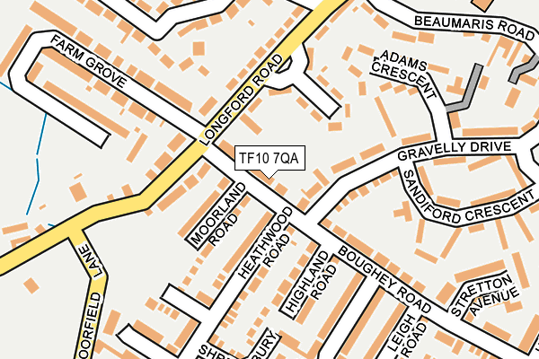 TF10 7QA map - OS OpenMap – Local (Ordnance Survey)