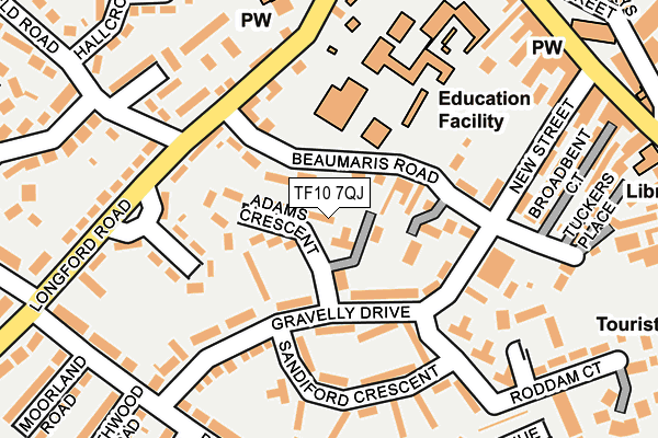 TF10 7QJ map - OS OpenMap – Local (Ordnance Survey)