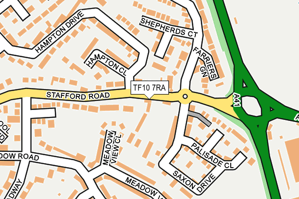 TF10 7RA map - OS OpenMap – Local (Ordnance Survey)