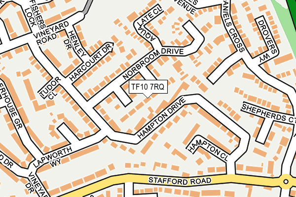 TF10 7RQ map - OS OpenMap – Local (Ordnance Survey)
