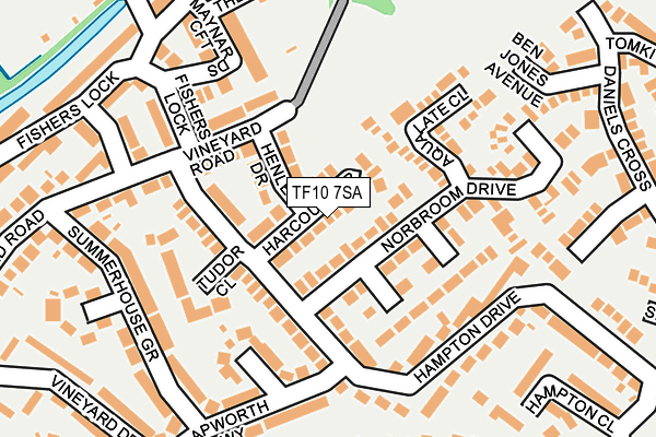 TF10 7SA map - OS OpenMap – Local (Ordnance Survey)