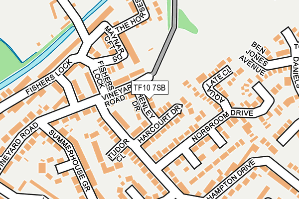 TF10 7SB map - OS OpenMap – Local (Ordnance Survey)