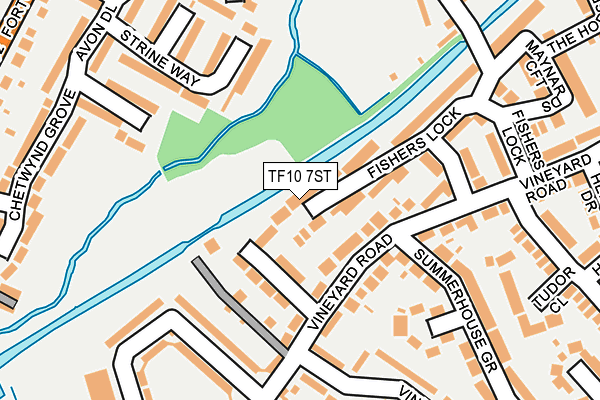 TF10 7ST map - OS OpenMap – Local (Ordnance Survey)