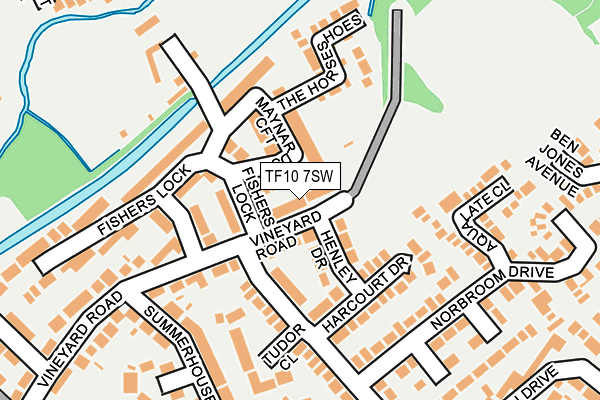 TF10 7SW map - OS OpenMap – Local (Ordnance Survey)