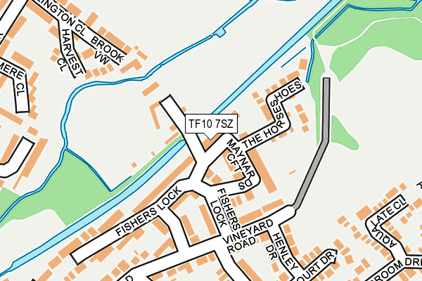 TF10 7SZ map - OS OpenMap – Local (Ordnance Survey)