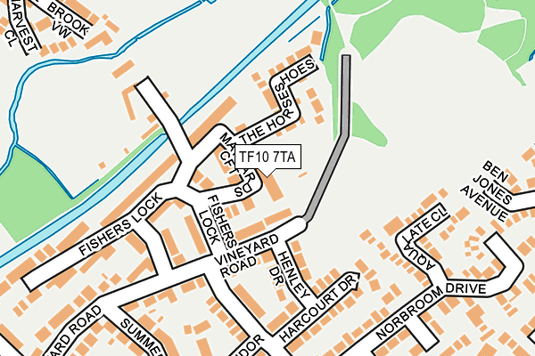 TF10 7TA map - OS OpenMap – Local (Ordnance Survey)