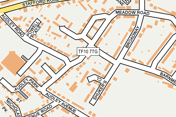 TF10 7TG map - OS OpenMap – Local (Ordnance Survey)