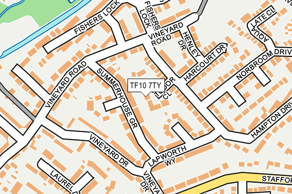 TF10 7TY map - OS OpenMap – Local (Ordnance Survey)