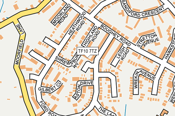 TF10 7TZ map - OS OpenMap – Local (Ordnance Survey)