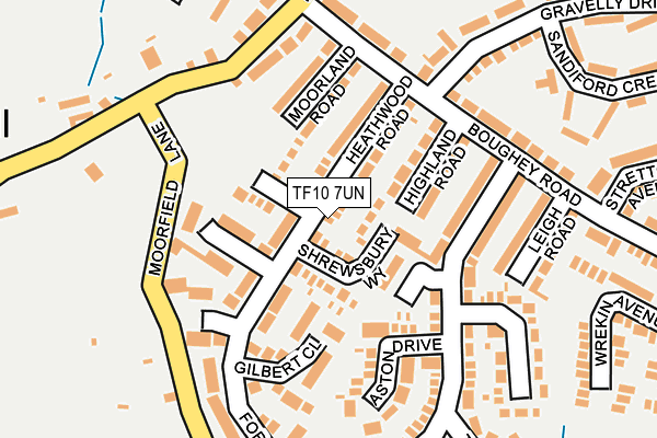 TF10 7UN map - OS OpenMap – Local (Ordnance Survey)