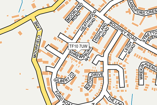 TF10 7UW map - OS OpenMap – Local (Ordnance Survey)