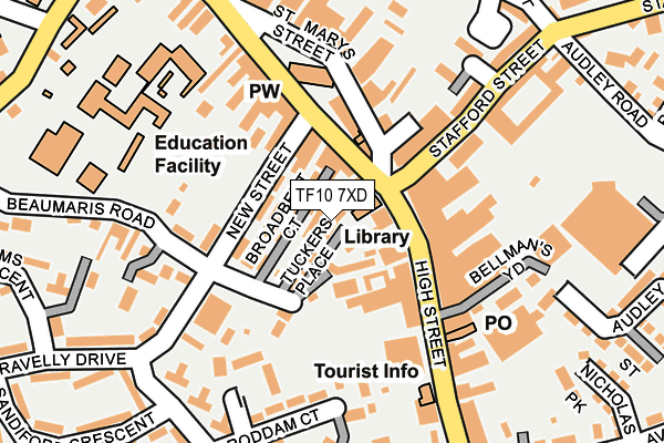TF10 7XD map - OS OpenMap – Local (Ordnance Survey)