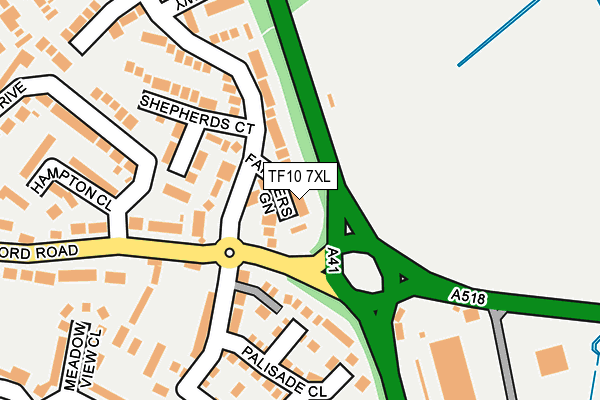 TF10 7XL map - OS OpenMap – Local (Ordnance Survey)