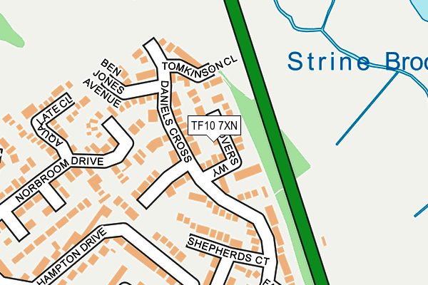 TF10 7XN map - OS OpenMap – Local (Ordnance Survey)