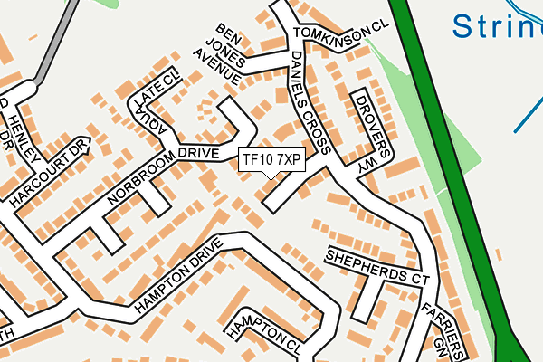 TF10 7XP map - OS OpenMap – Local (Ordnance Survey)
