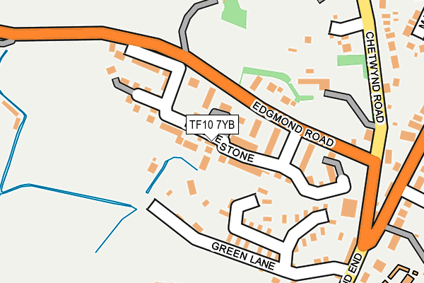 TF10 7YB map - OS OpenMap – Local (Ordnance Survey)