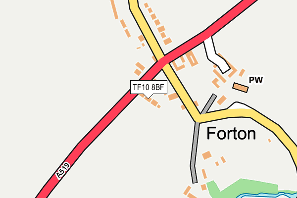 TF10 8BF map - OS OpenMap – Local (Ordnance Survey)