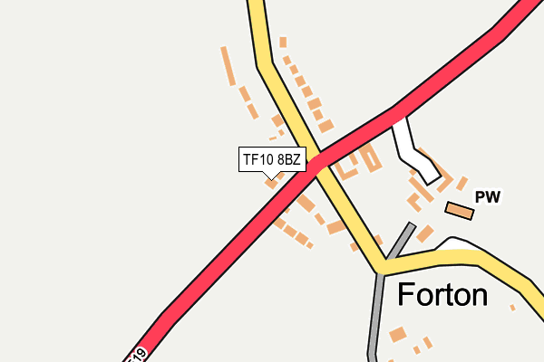TF10 8BZ map - OS OpenMap – Local (Ordnance Survey)